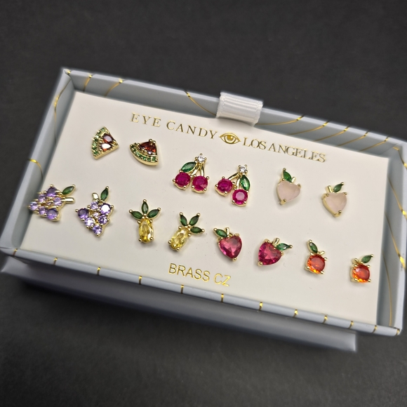 FRUIT STUD EARRING SET - 7pc - BNIB! - Picture 4 of 5